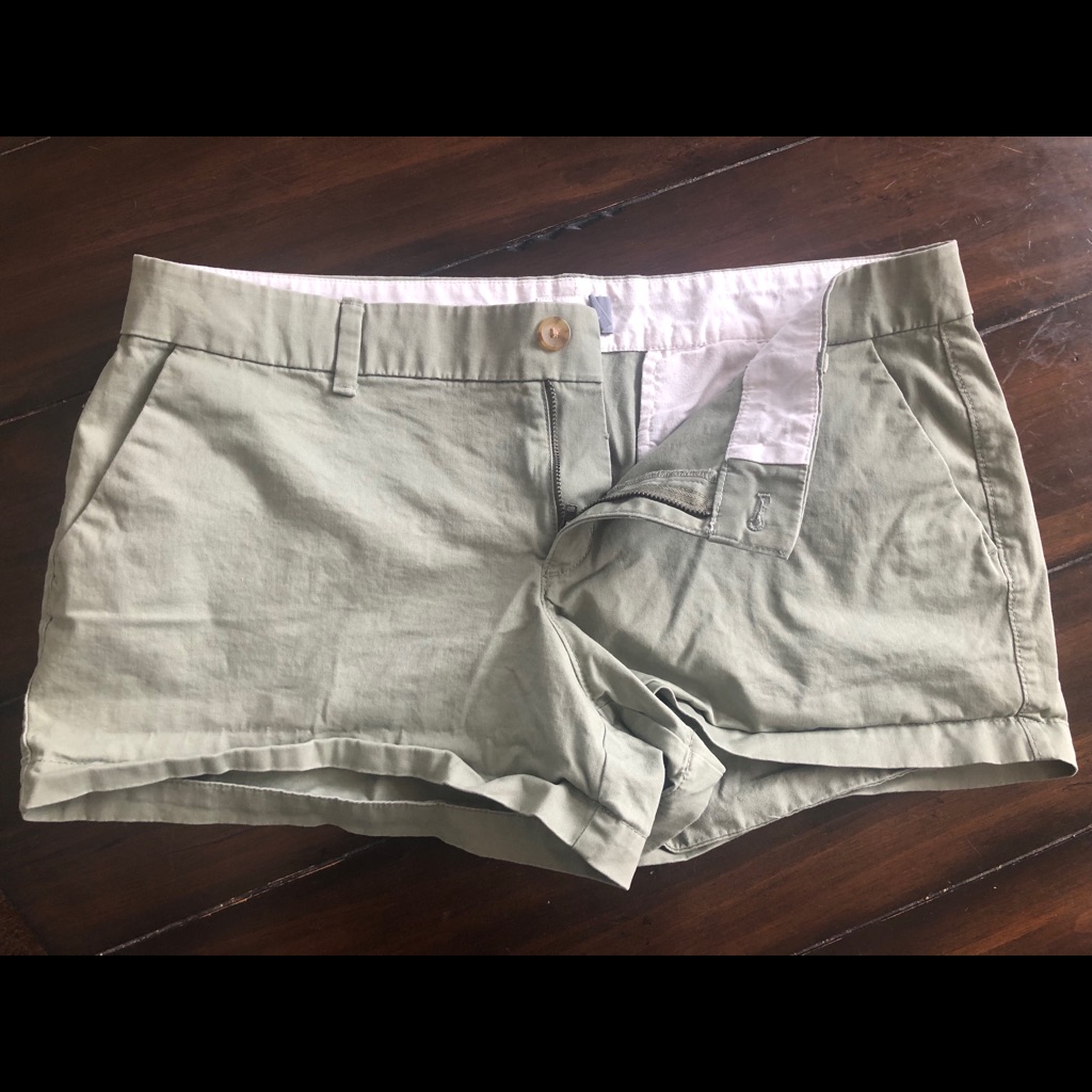 Olive Green Cotton Shorts